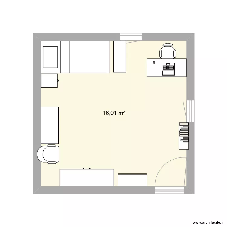 chambre  manon. Plan de 1  et 16 m²