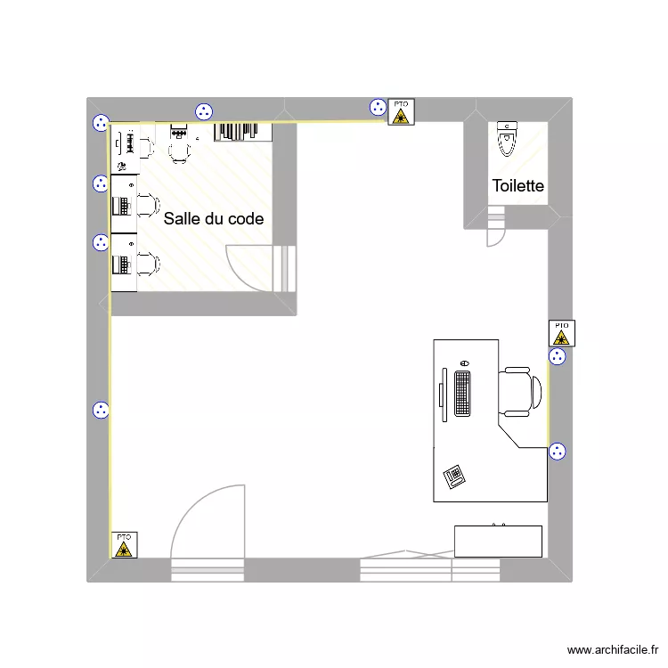 plan. Plan de 3 pièces et 21 m²