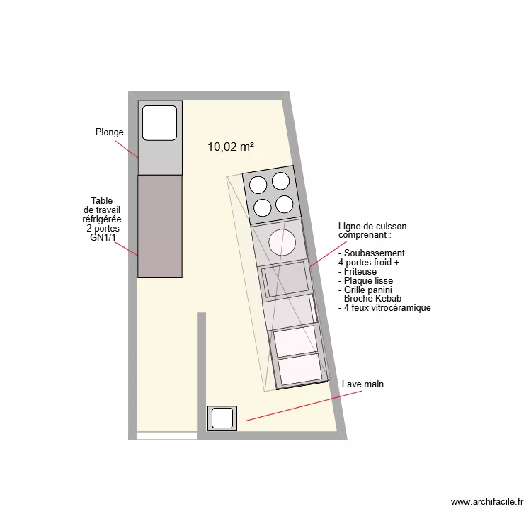 SANDWICHERIE BUZENVAL. Plan de 