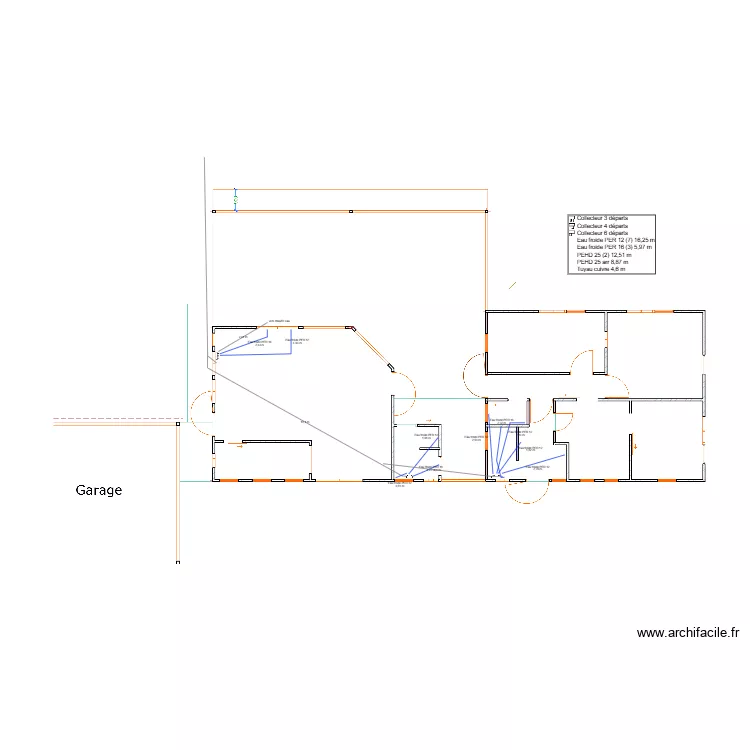 plomberie eau froide. Plan de 