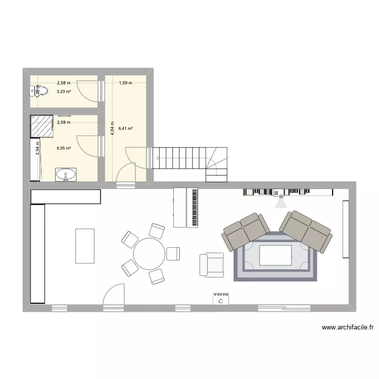 Scénario rêvé 2. Plan de 3 Pièces et 16 m² Scénario rêvé 2. Plan de 3 Pièces et 16 m²