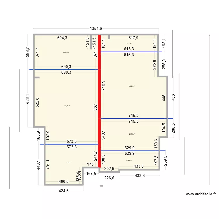 PLAM DE MAS avec toit. Plan de 