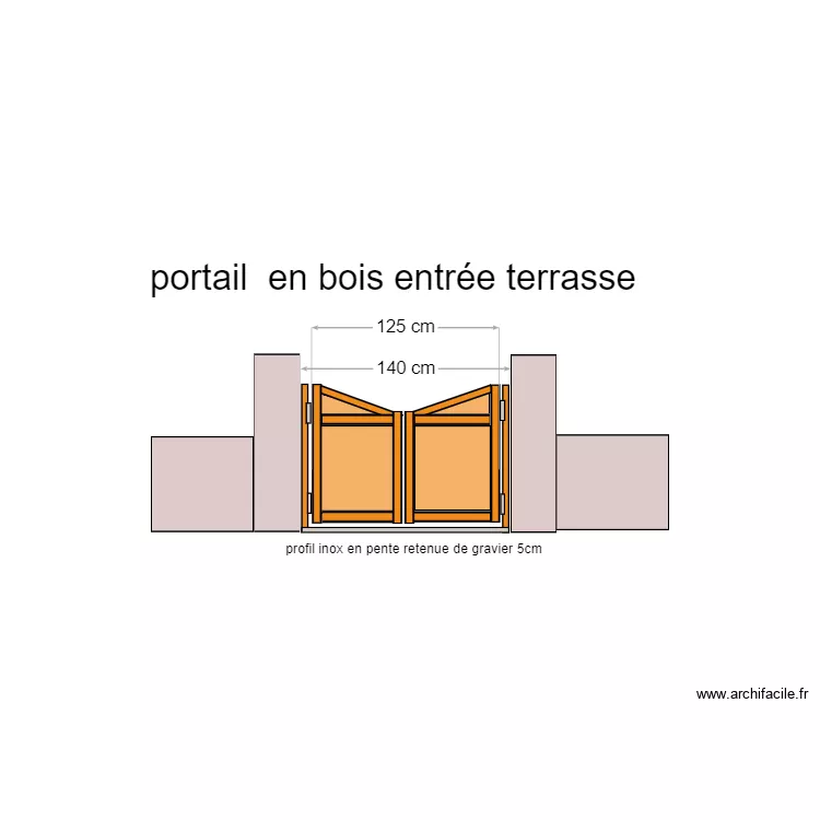 portail bois terrasse Cossonay . Plan de 