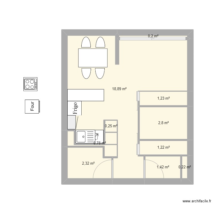 Plan Toussuire Essais 2. Plan de 10 pièces et 29 m2
