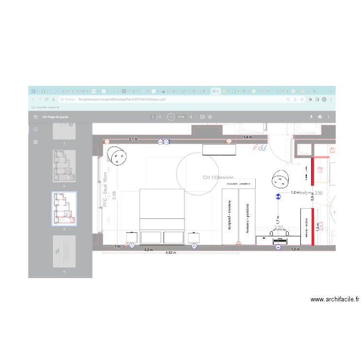 Chambre 1 TMA1 Bis. Plan de 0 pièce et 0 m2
