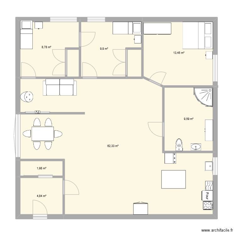 maison  famille laurence. Plan de 7 pièces et 111 m2