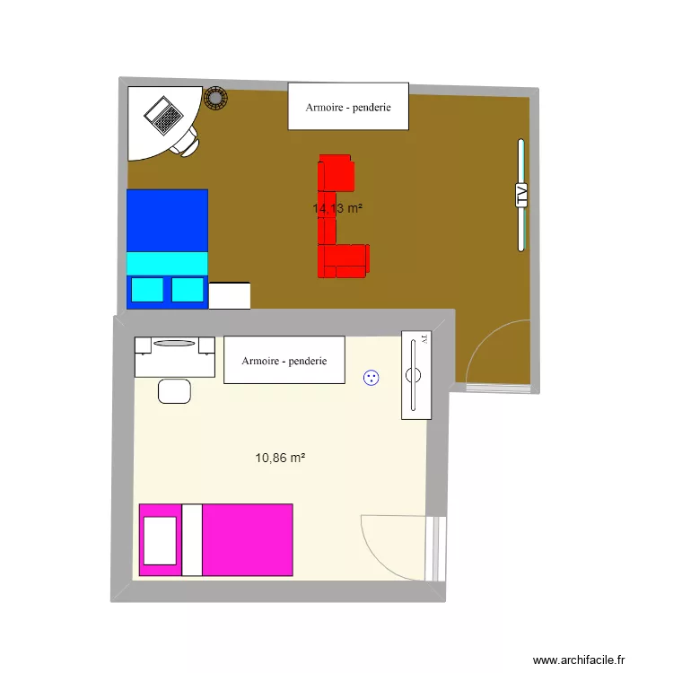 chambre yahya. Plan de 