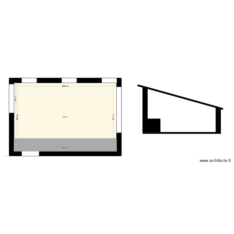 fromagerie muxute. Plan de 1 pièce et 54 m2