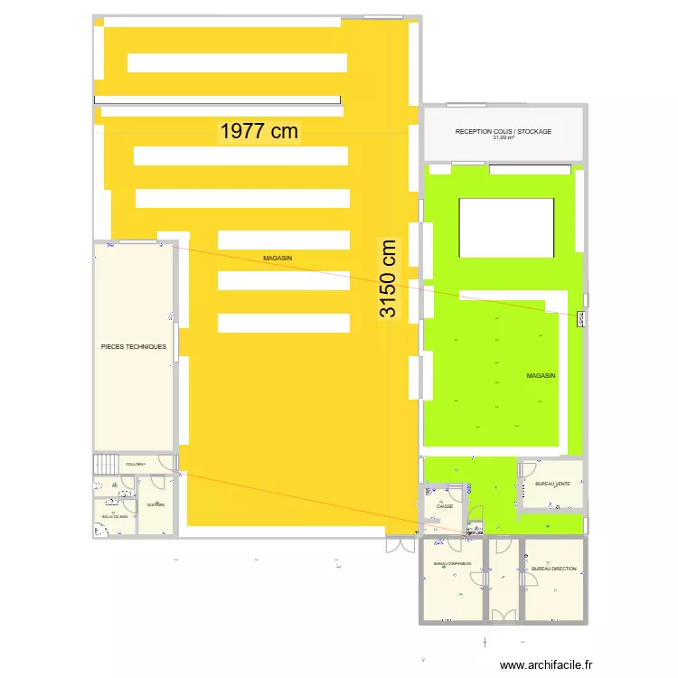 Magasin électricité. Plan de Magasin électricité. Plan de