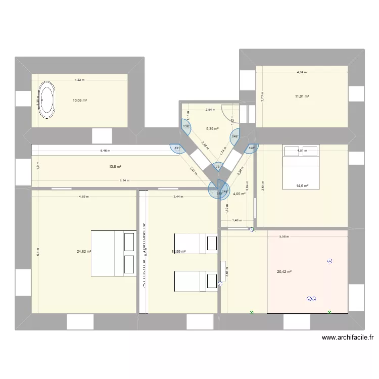 1ER ETAGE - LA BINARDIERE + bureau. Plan de 