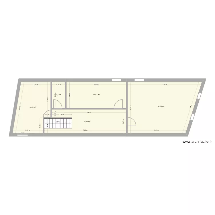 Projet Ferme ETAGE 2.0. Plan de 5  et 78 m²