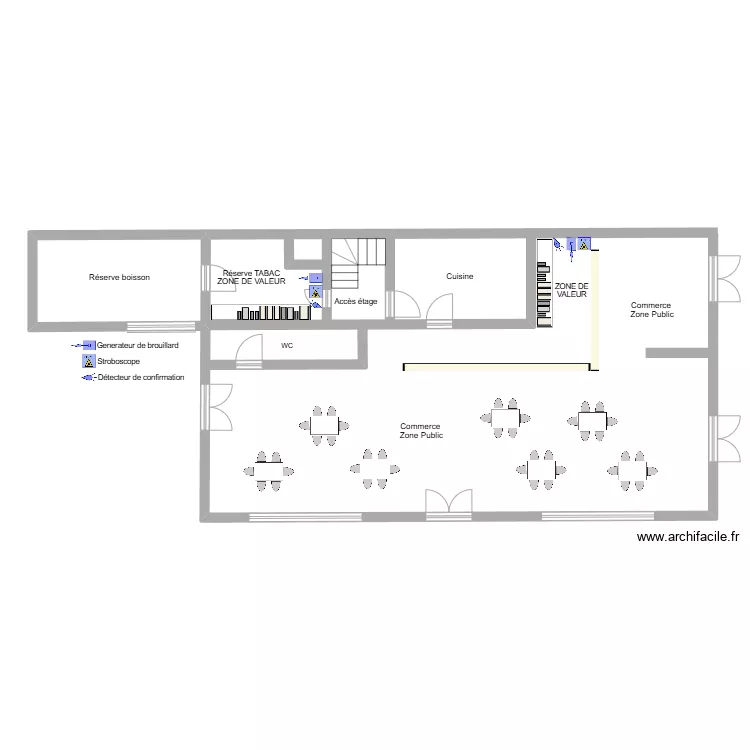 TABAC CAFE DE LA COTE plan generateur. Plan de 