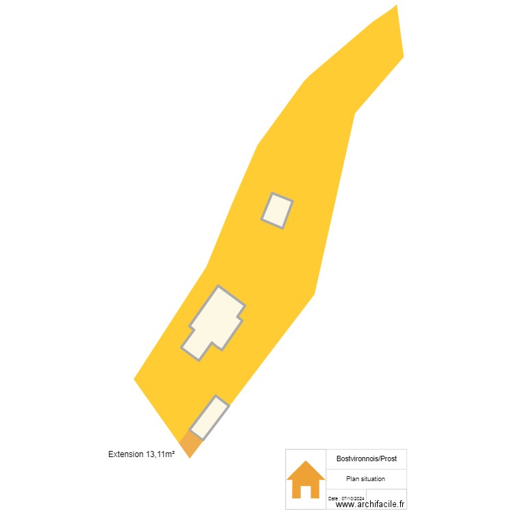 plan situation. Plan de 0 pièce et 0 m2