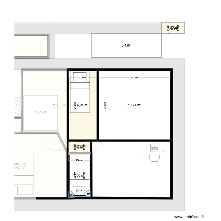 petite maison 1. Plan de 15 pièces et 70 m2