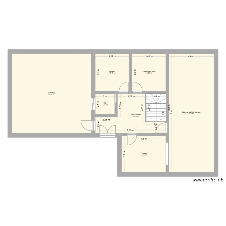 essai. Plan de 7 pièces et 190 m2