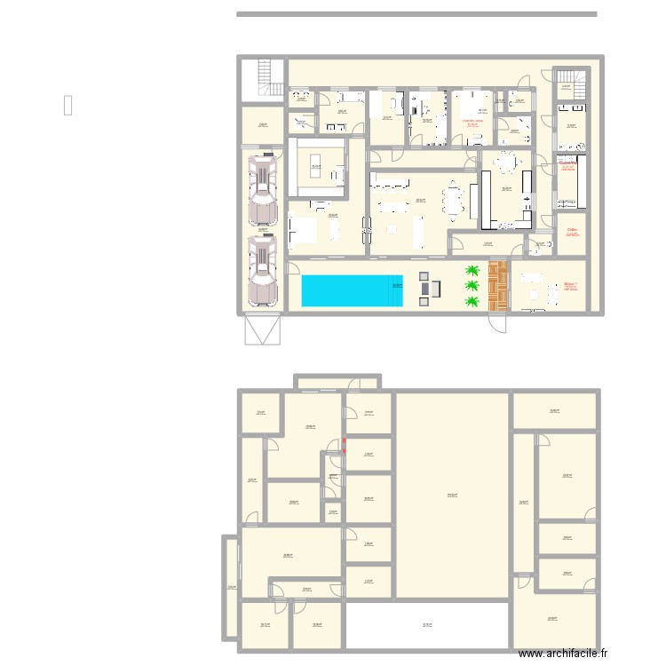 my home 2. Plan de 48 pièces et 784 m2