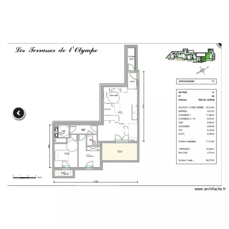 Appartement. Plan de 10 pièces et 86 m²