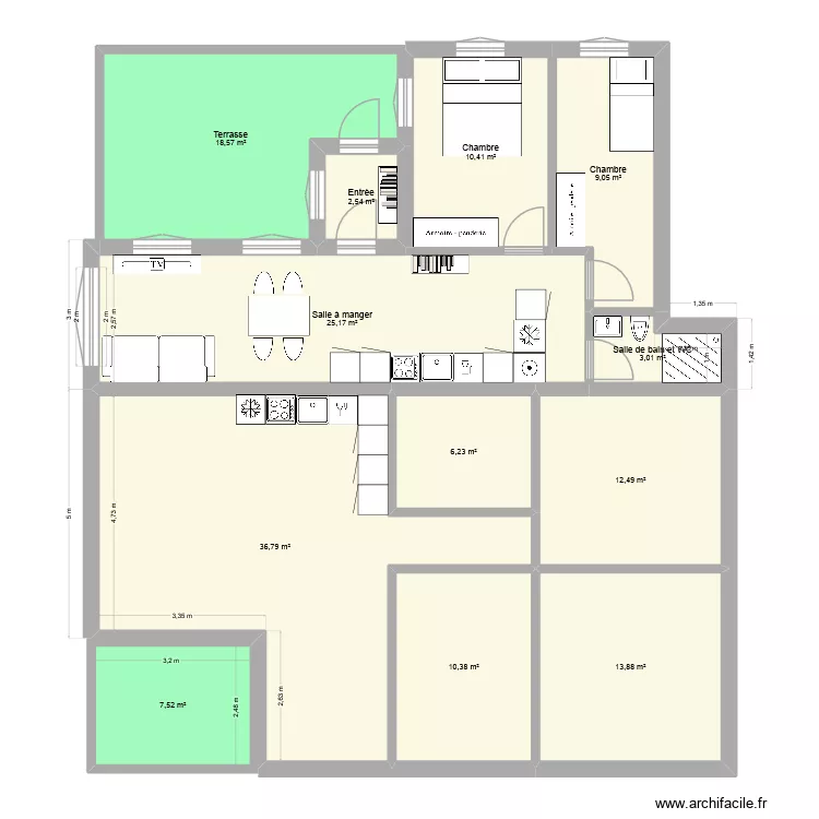 Les Fr&ecirc;nes. Plan de 12  et 156 m²