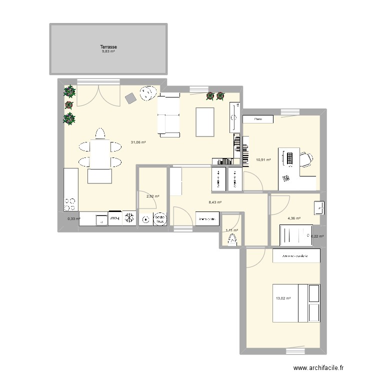 TOULOUSE ARCHITECTE. Plan de 10 pièces et 82 m2