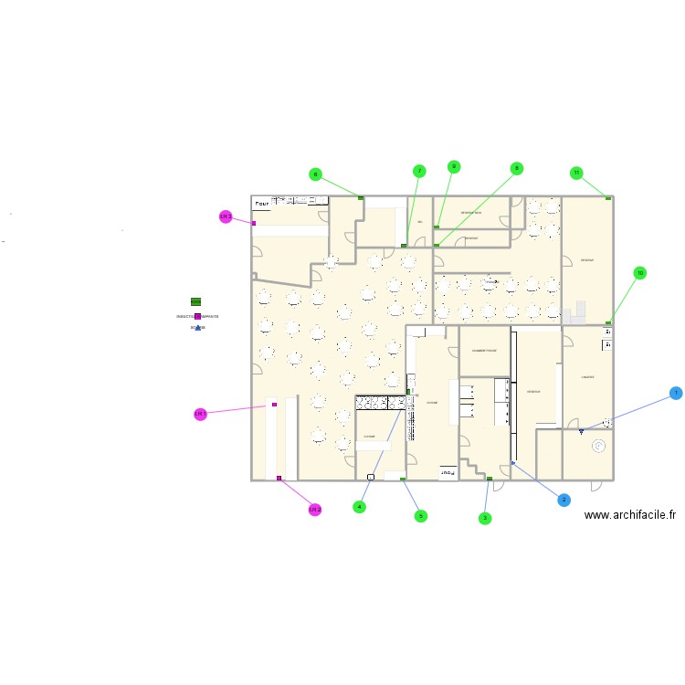 BRASSEERIE CARNOT . Plan de 18 pièces et 10791 m2