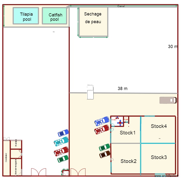 bureau jabile. Plan de 15 pièces et 709 m2