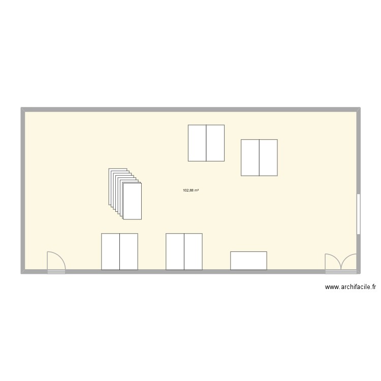 plan en cours. Plan de 1 pièce et 103 m2