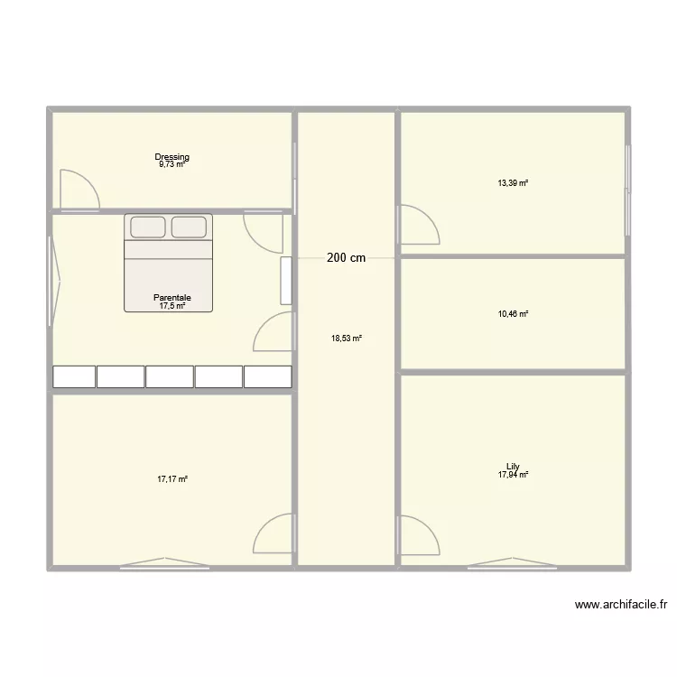 Oustalou PREMIER mesures. Plan de 7 Pièces et 105 m²