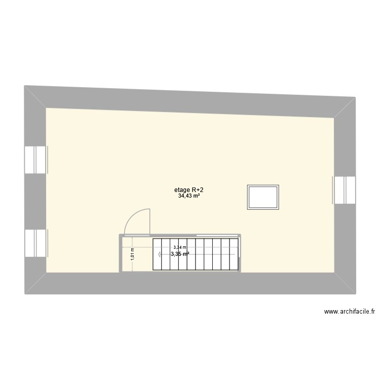 etage2. Plan de 2 pièces et 41 m2