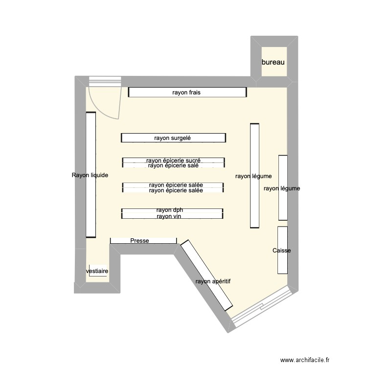 plan Utile dossier. Plan de 2 pièces et 23 m2