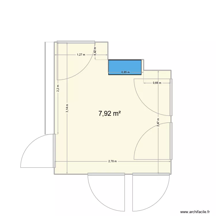 Entrée. Plan de 1 et 8 m² Entrée. Plan de 1 et 8 m²