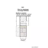 WC Plan de calepinage du carrelage 60X60