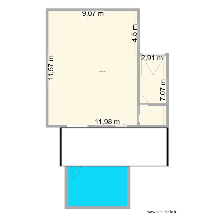 amenagement exter. Plan de 1 pièce et 126 m2