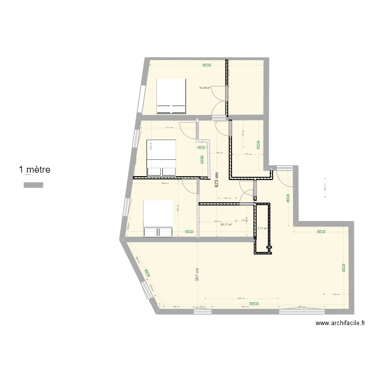 master 2. Plan de 3 pièces et 112 m2