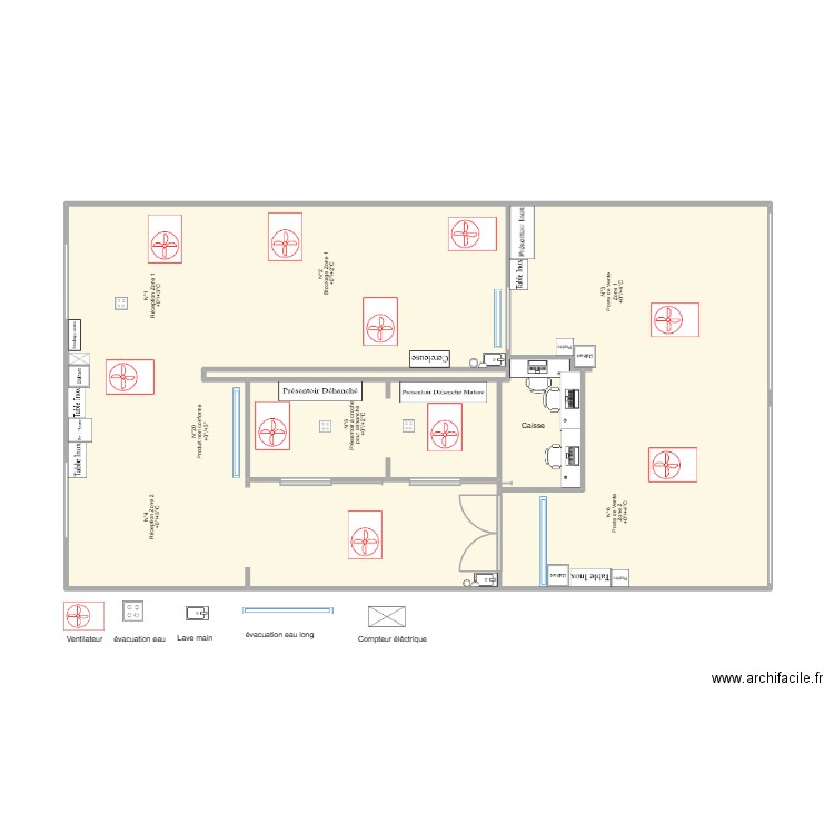 SOA espace 1. Plan de 5 pièces et 65 m2