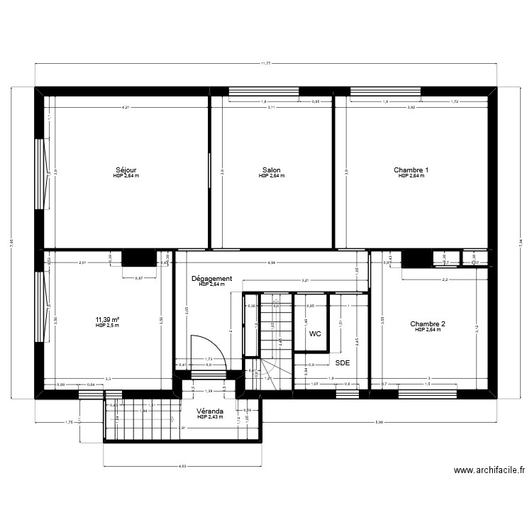 Pontus. Plan de 15 pièces et 87 m2