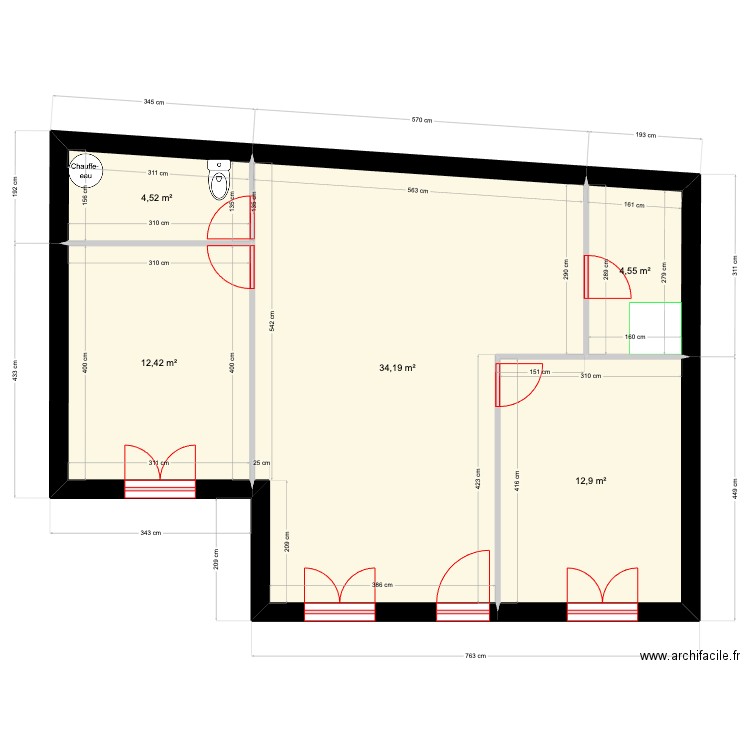 Sevran RDC. Plan de 5 pièces et 69 m2