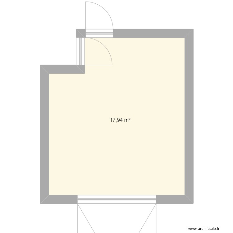 Garage HC. Plan de 1 pièce et 18 m2