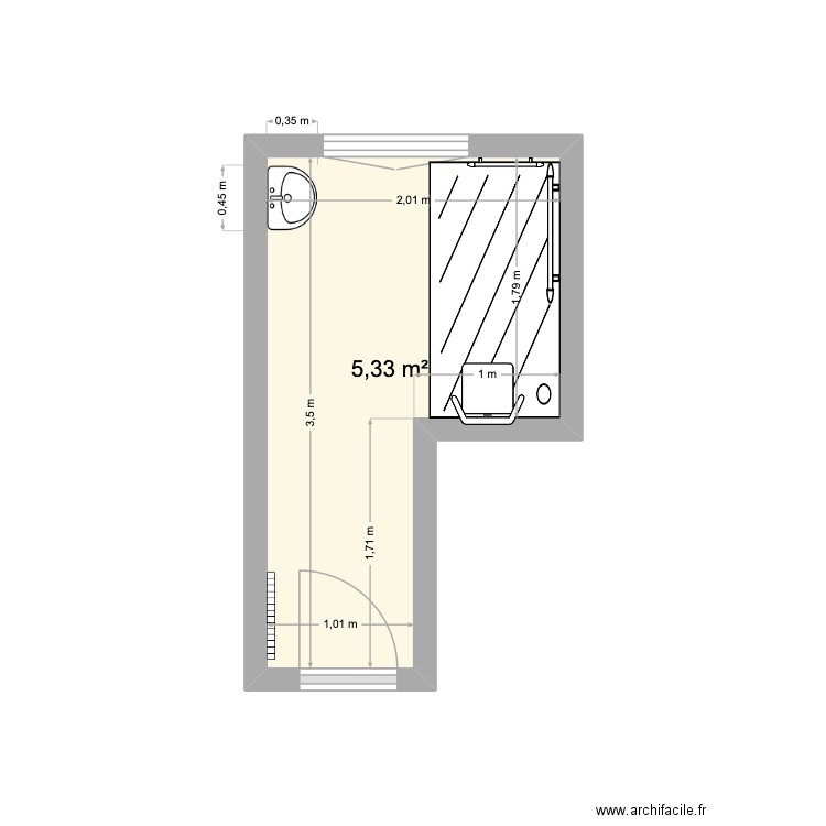 Noel Paulette après 2. Plan de 1 pièce et 5 m2