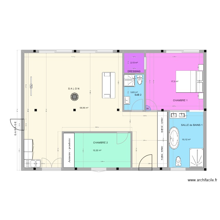 GAMBAIS 3. Plan de 6 pièces et 105 m2