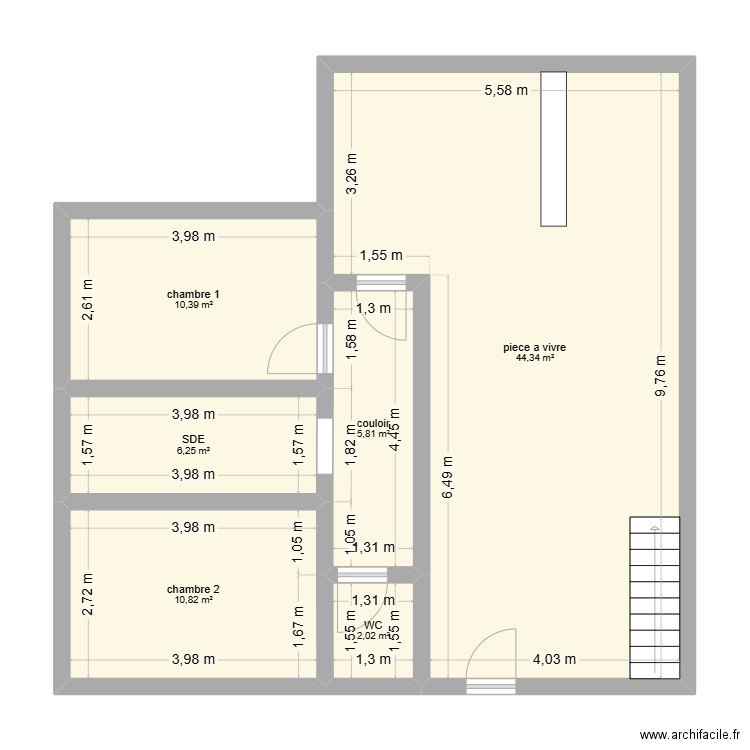 TESTE MAISON. Plan de 6 pièces et 80 m2