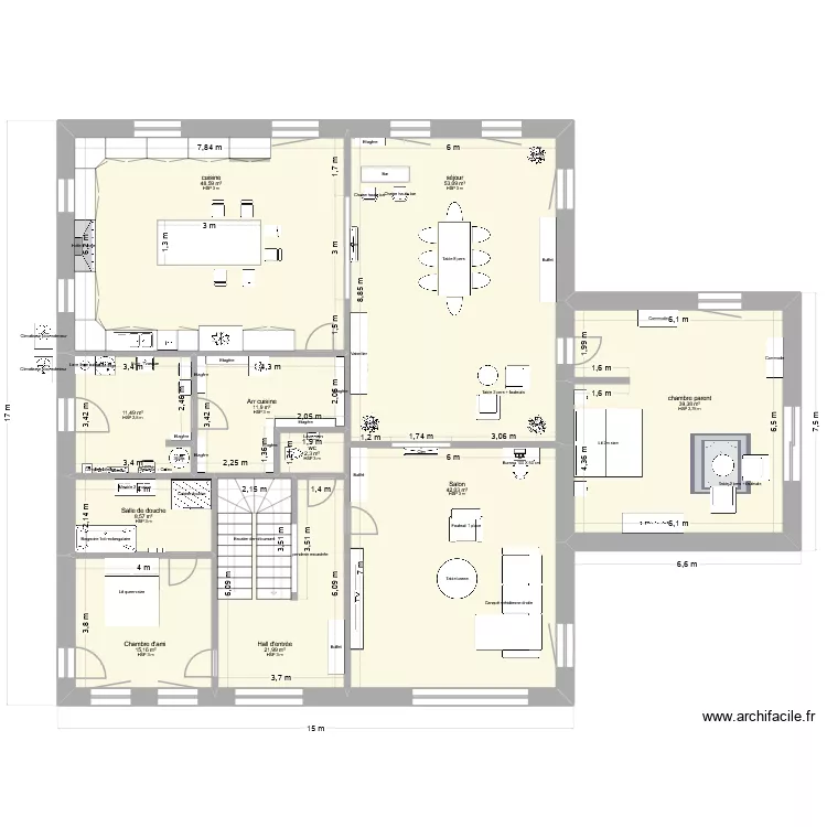 maison 6 chambres + panic room. Plan de 