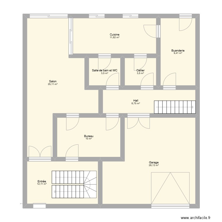Mika Maison. Plan de 9 pièces et 112 m2