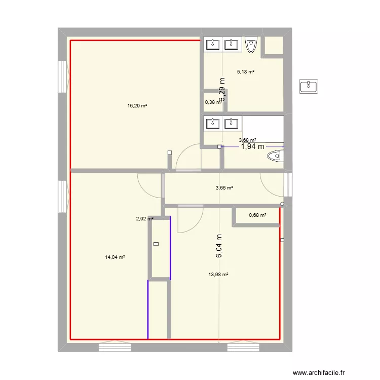 Plan apres d&eacute;molition. Plan de 
