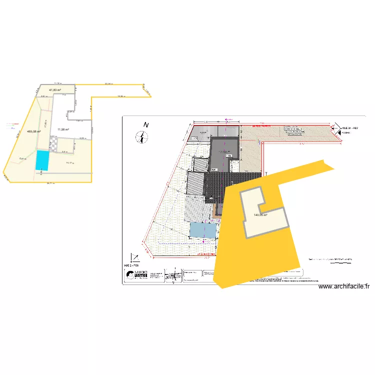 maison. Plan de 4  et 680 m²