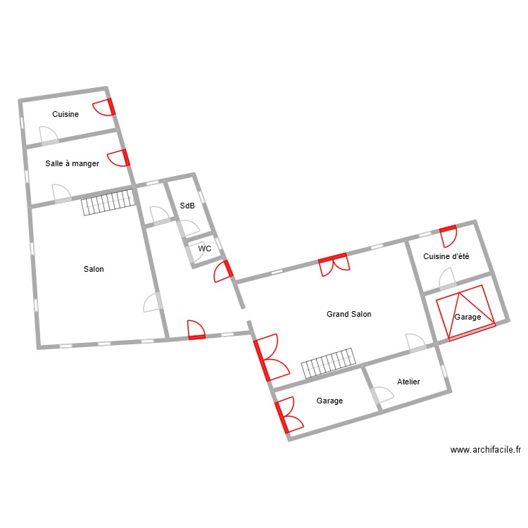 Mihles. Plan de 11 pièces et 174 m2