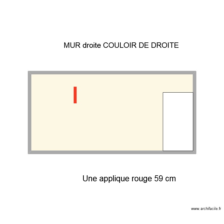 mur gauche couloir droite. Plan de 0 pièce et 0 m2