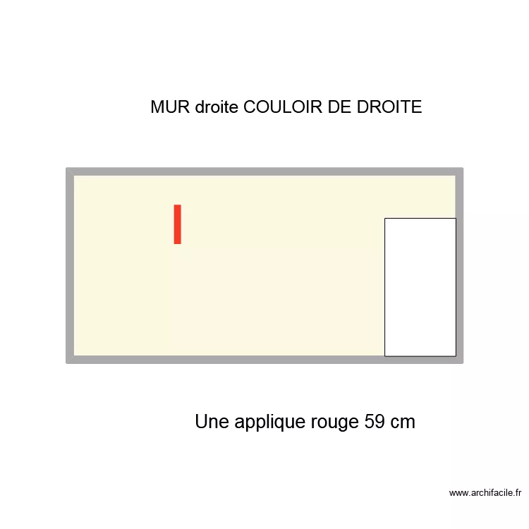 mur gauche couloir droite. Plan de 