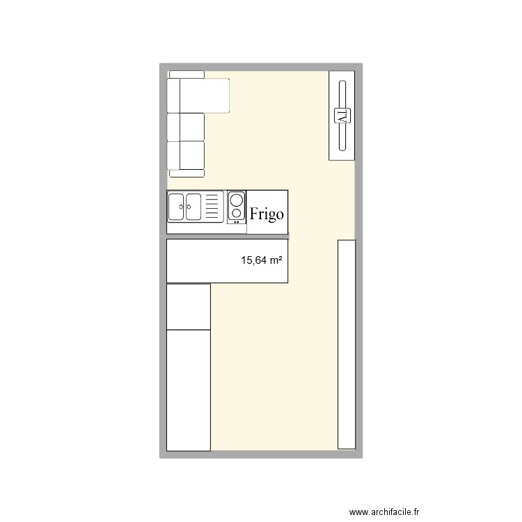 moi cabanon. Plan de 1 pièce et 16 m2