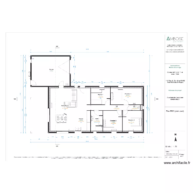 Plan de maison ROS & MICHALLET 21.04.2026. Plan de 