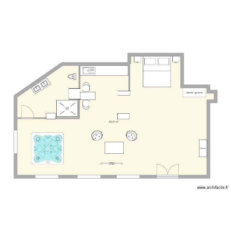 Quai du château jacuzzi. Plan de 0 pièce et 0 m2